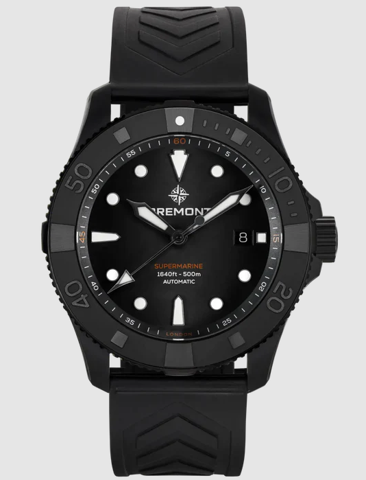 Best Bremont Supermarine Full Ceramic Tactical Black rubber strap Replica Watch